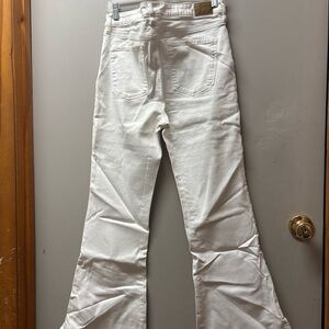 American Eagle Outfitters White Flare Jeans - High-Rise Back View